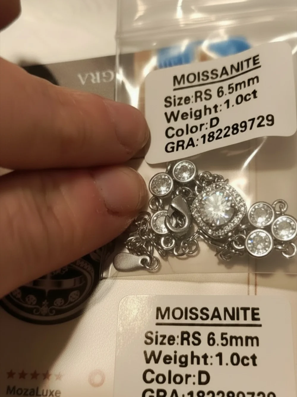 GIA Certified Moissanite Sterling Silver  Tone Crystal Halo Bracelet
